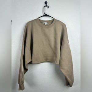 Fashion Nova Women’s Tan Cropped Sweatshirt Size 1X NWT